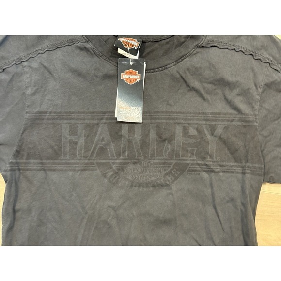 Harley-Davidson Deluxe‎ Of  Sundance, WY Black T-shirt Raw Edge Men's Small - Picture 4 of 8